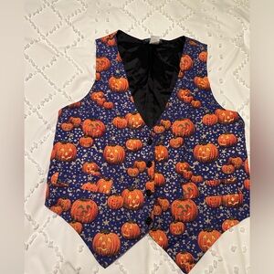 Vintage 90s Halloween Jack O Lantern Vest Size Medium